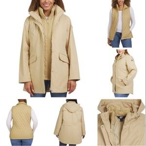 Lands' End Women's 3-in-1 System tan Jacket with removable vest size medium NWT